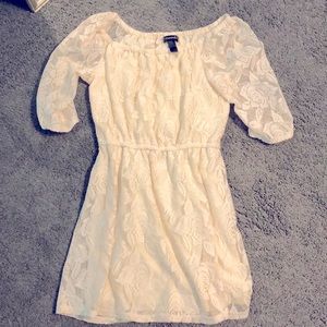 Ivory Scoopneck Lace Dress